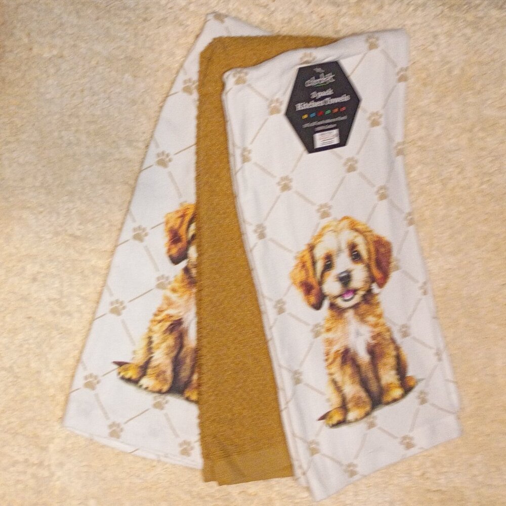 Copy ~NWT ~ Colordrift  COCKAPOO / CAVAPOO / GOLDENDOODLE 3-Pack Kitchen Towels - Picture 9 of 9